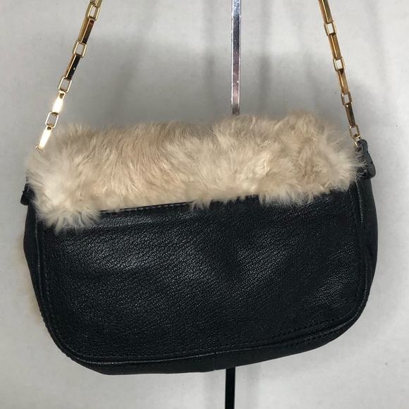 Retro Hoss Intropia Crossbody Handbag Vintage Leather Fur Bag Purse - Picture 6 of 13